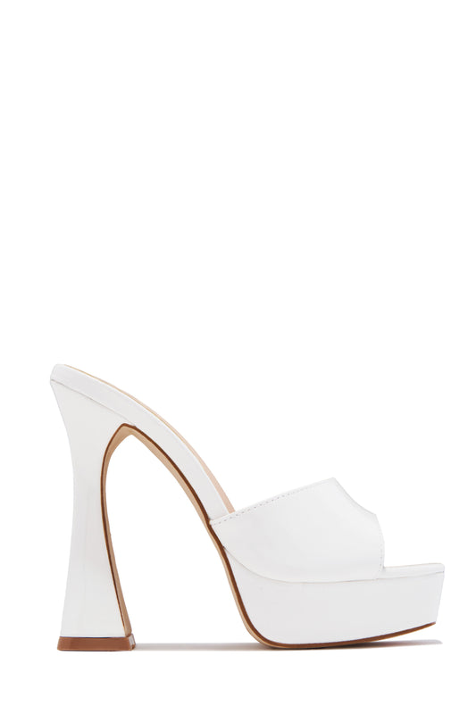Jyana Mules à Plateforme et Talons - Blanc