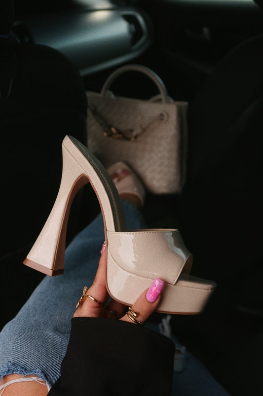 Jyana Mules à Plateforme et Talons - Nude