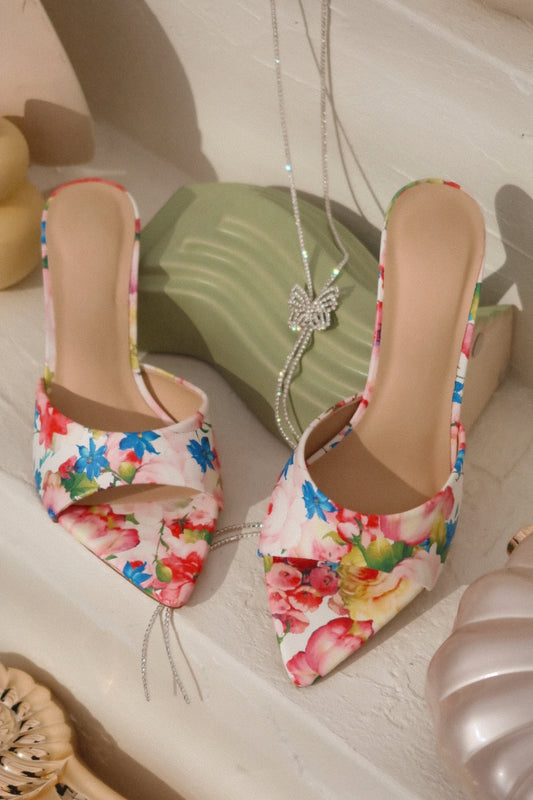 Liora Mules à Talons Moyens - Motif Floral