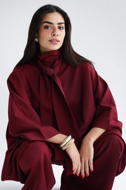 Combinaison oversized avec col à nouer