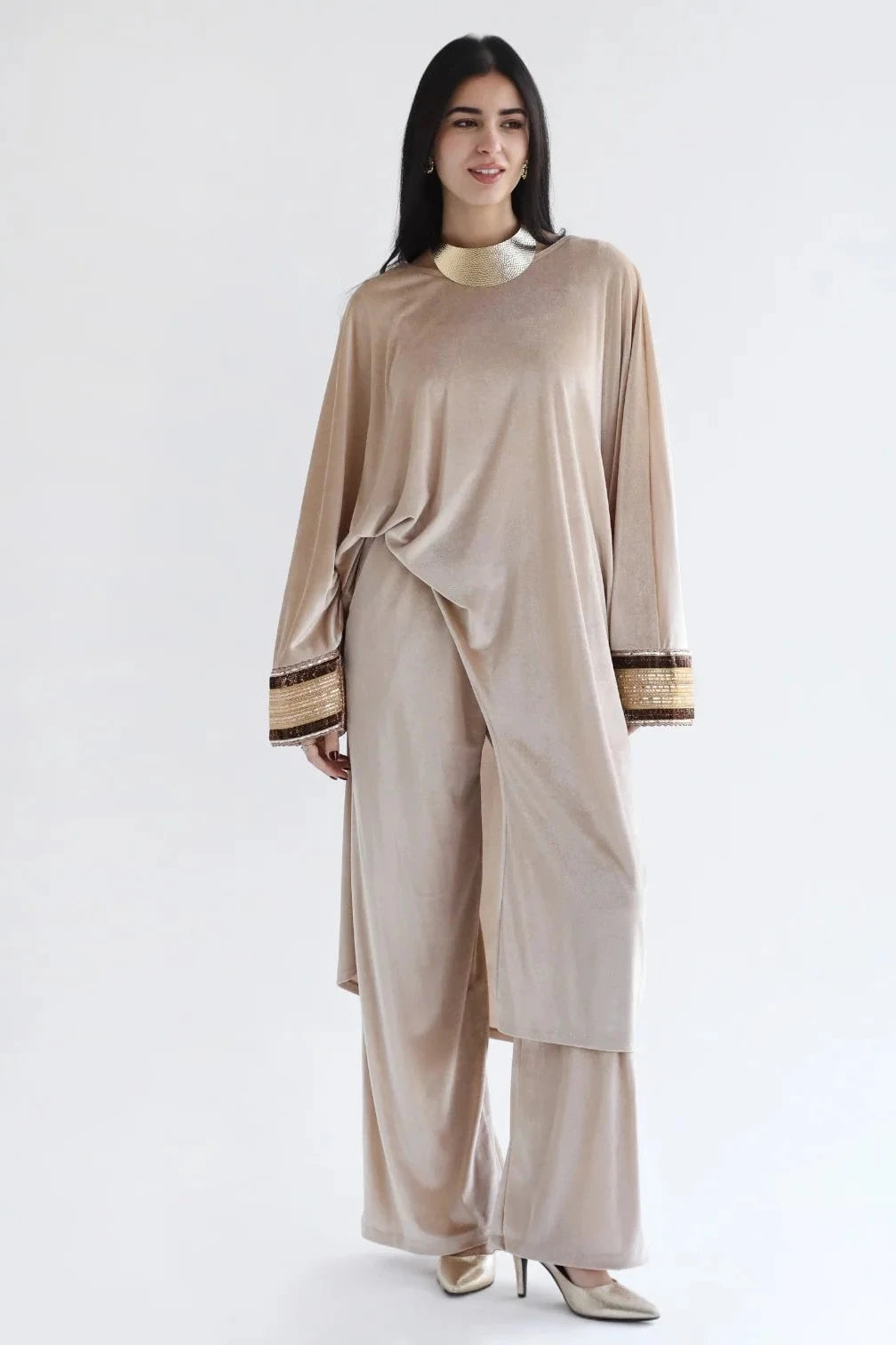 Ensemble en velours brodé