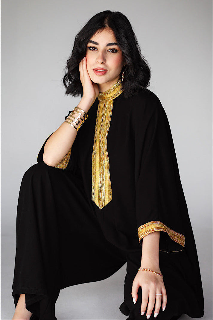 Combinaison Sarouel Brodée Noire