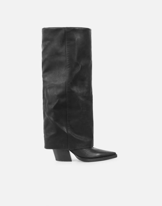 Bottes à Talons 'Dakota' Style Western, Revers Noir Profond