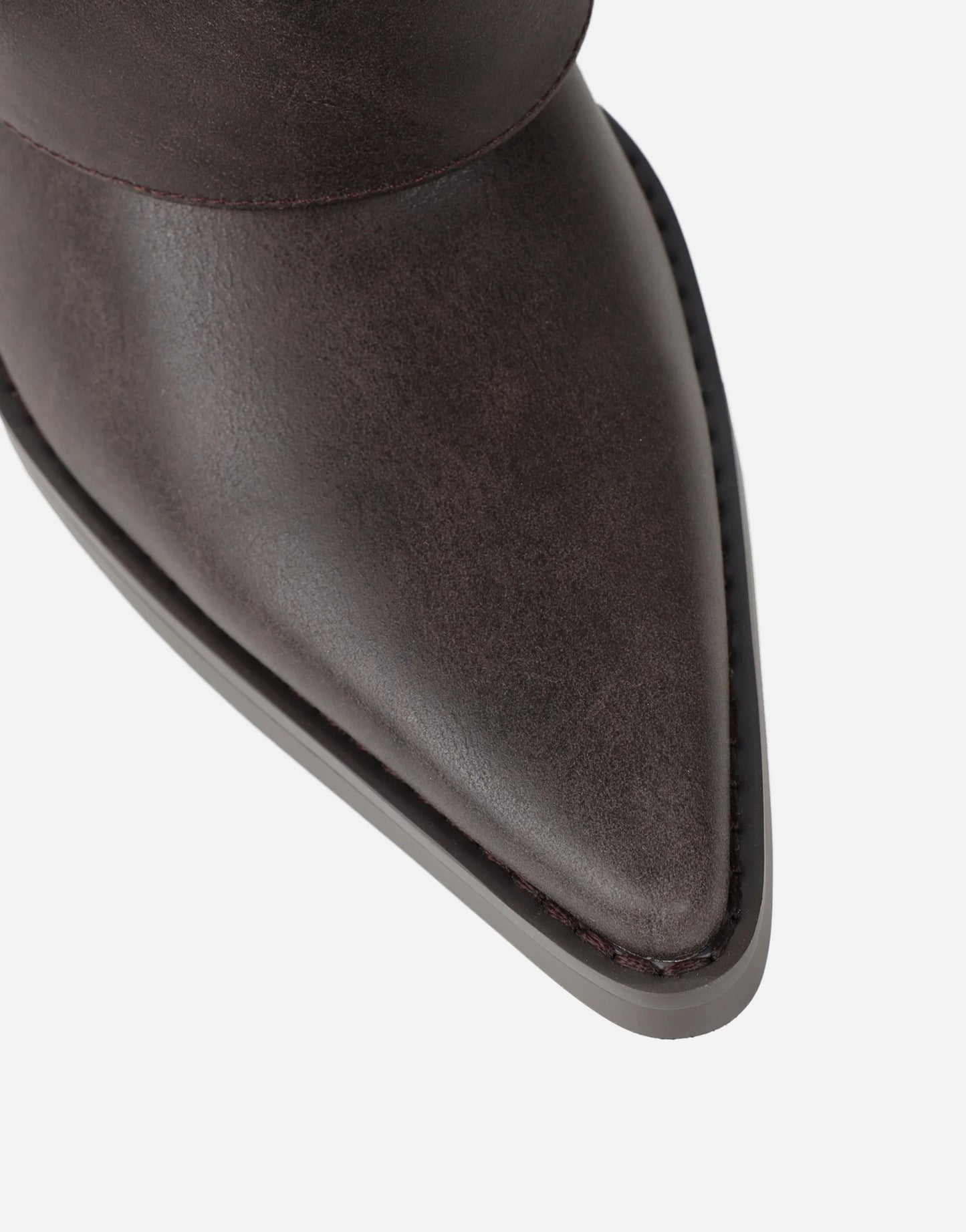 Bottes à Talons 'Dakota' Style Western, Revers Brun Chocolat