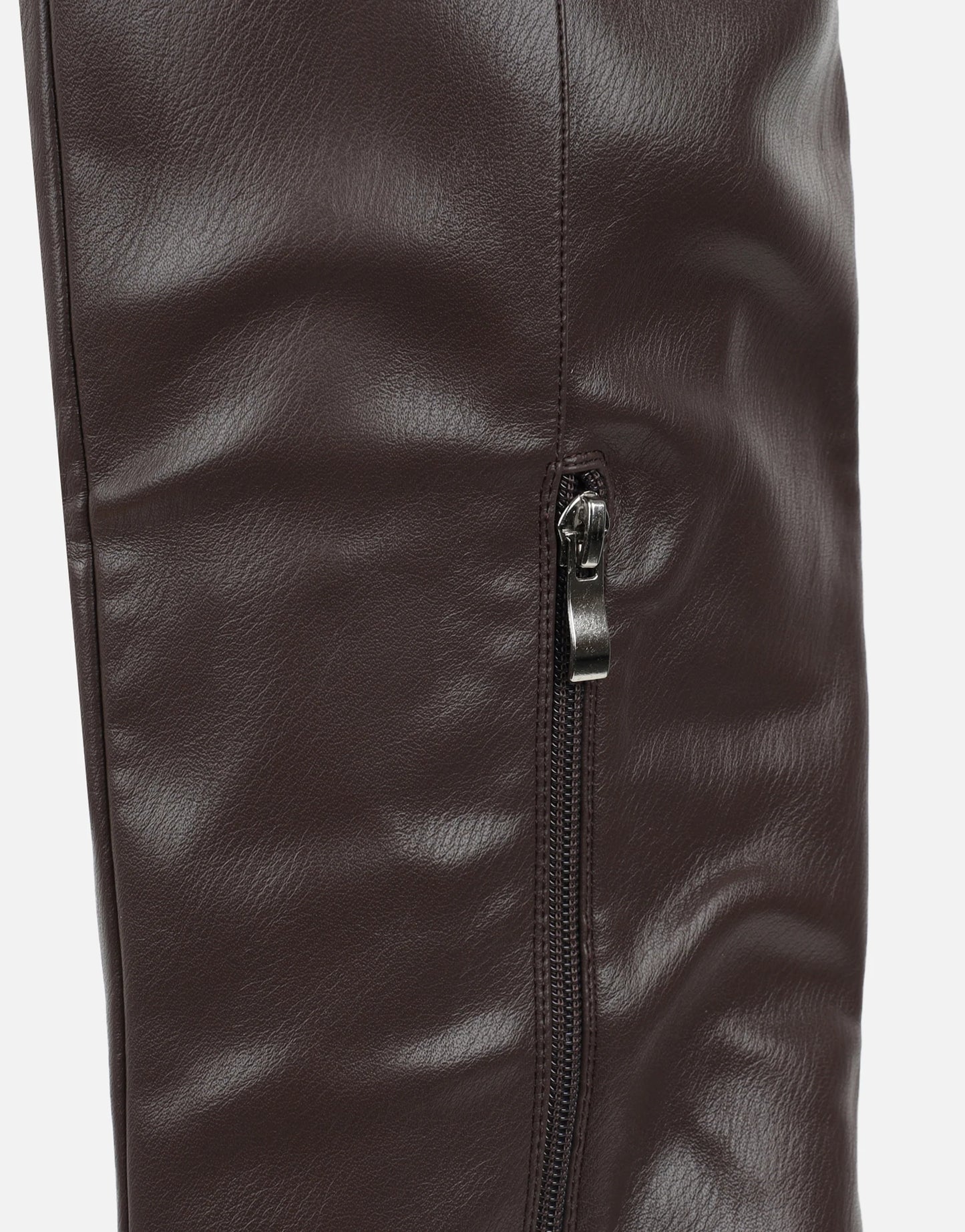 Bottes Marron à Talons Hauts et Genoux
