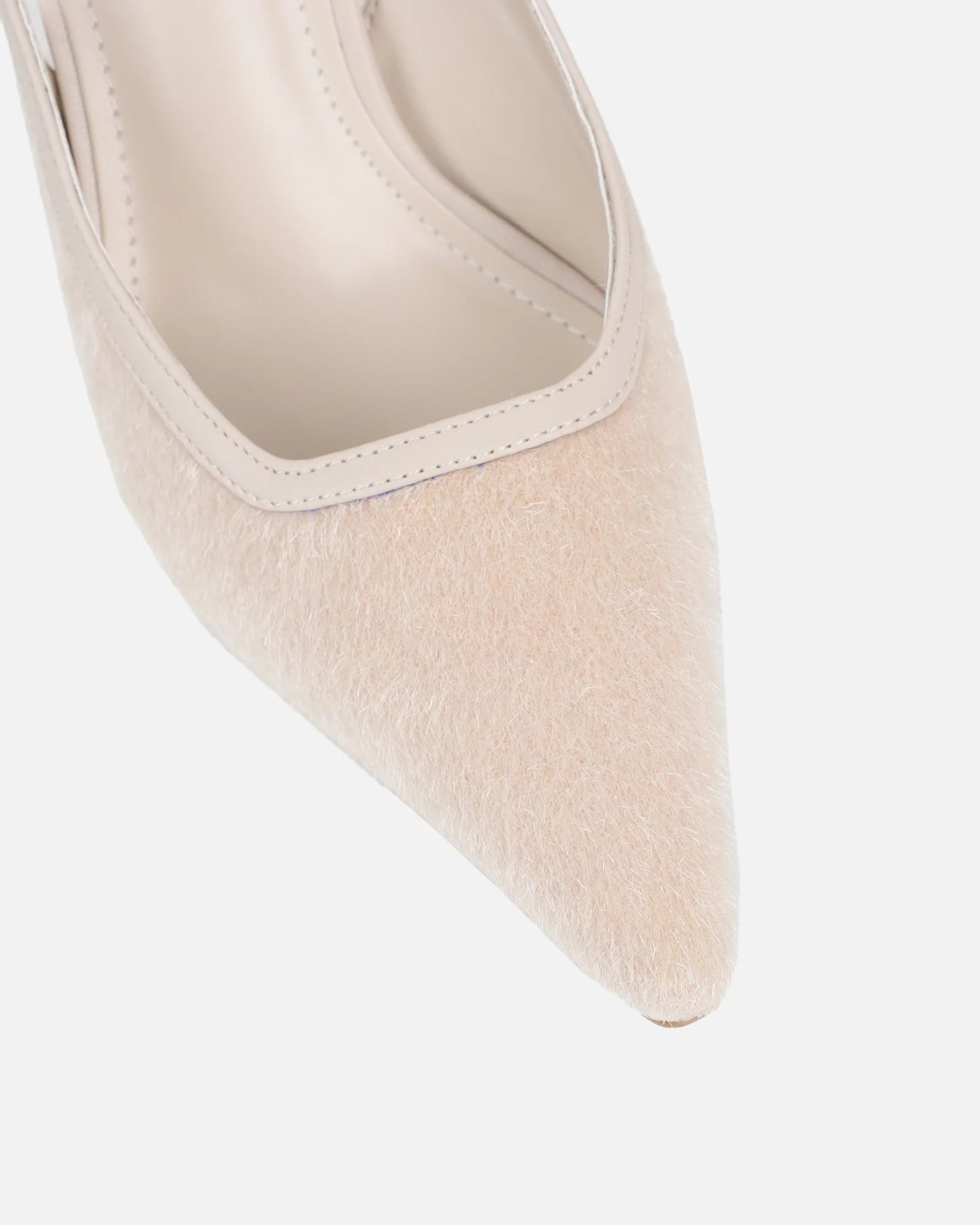 Escarpins Slingback en Velours Beige