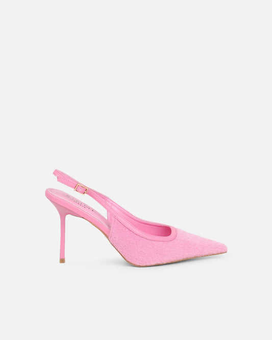 Escarpins Slingback en Velours Rose