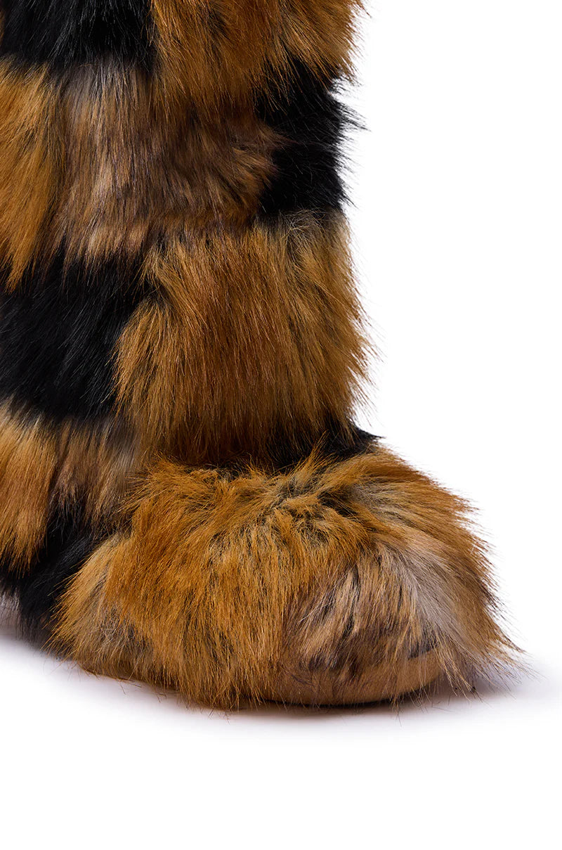 Bottes 'Kaleidoscope' Hautes en Fausse Fourrure Patchwork