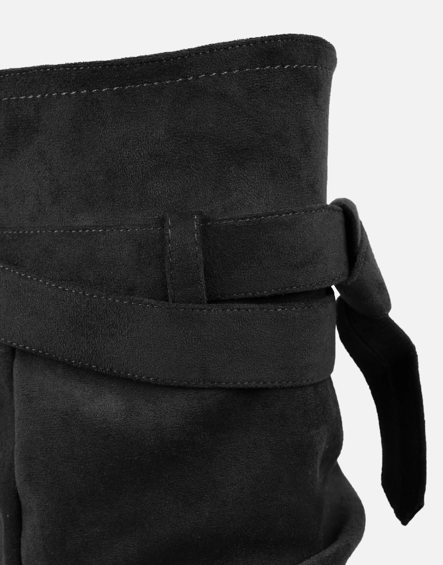 Bottes Chunky en Daim Noir à Revers