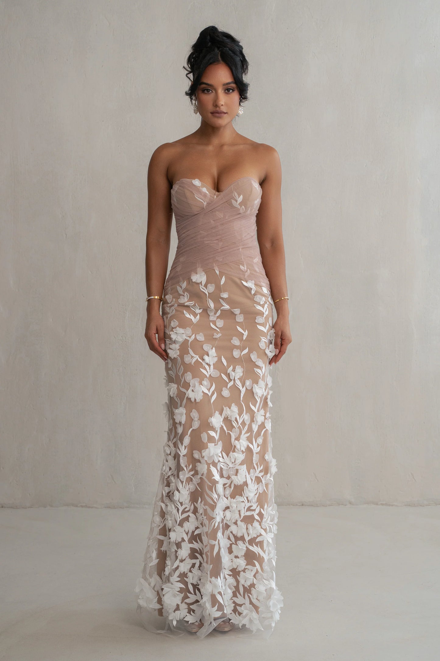 Robe de Soirée Everlasting Brodée Ivoire