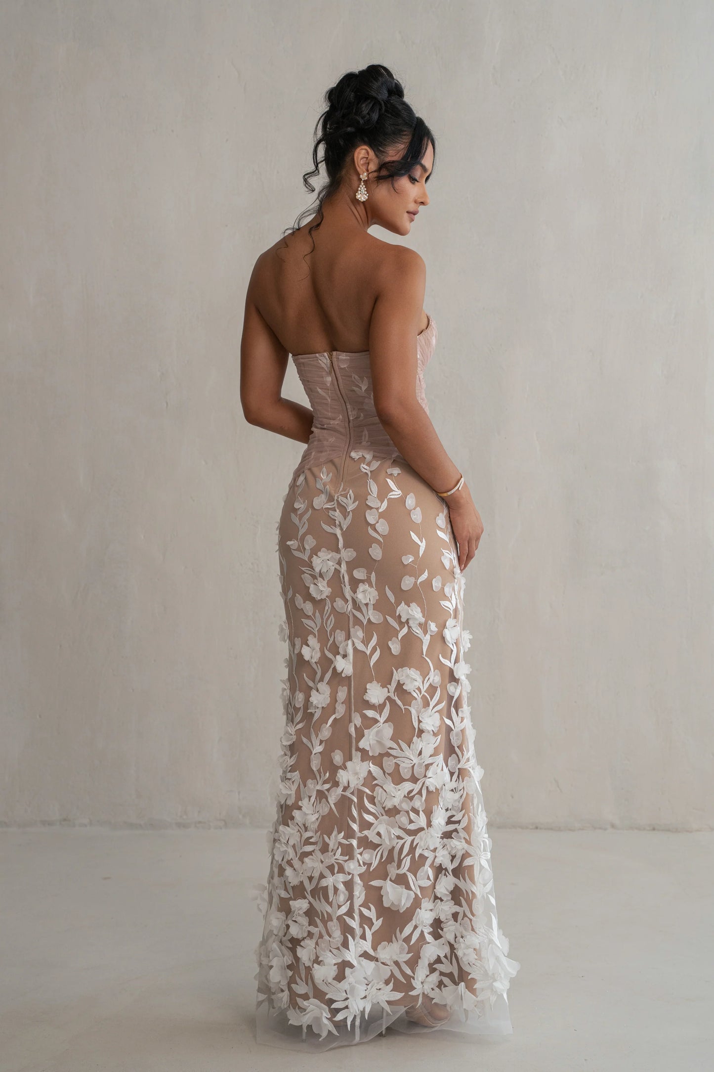 Robe de Soirée Everlasting Brodée Ivoire