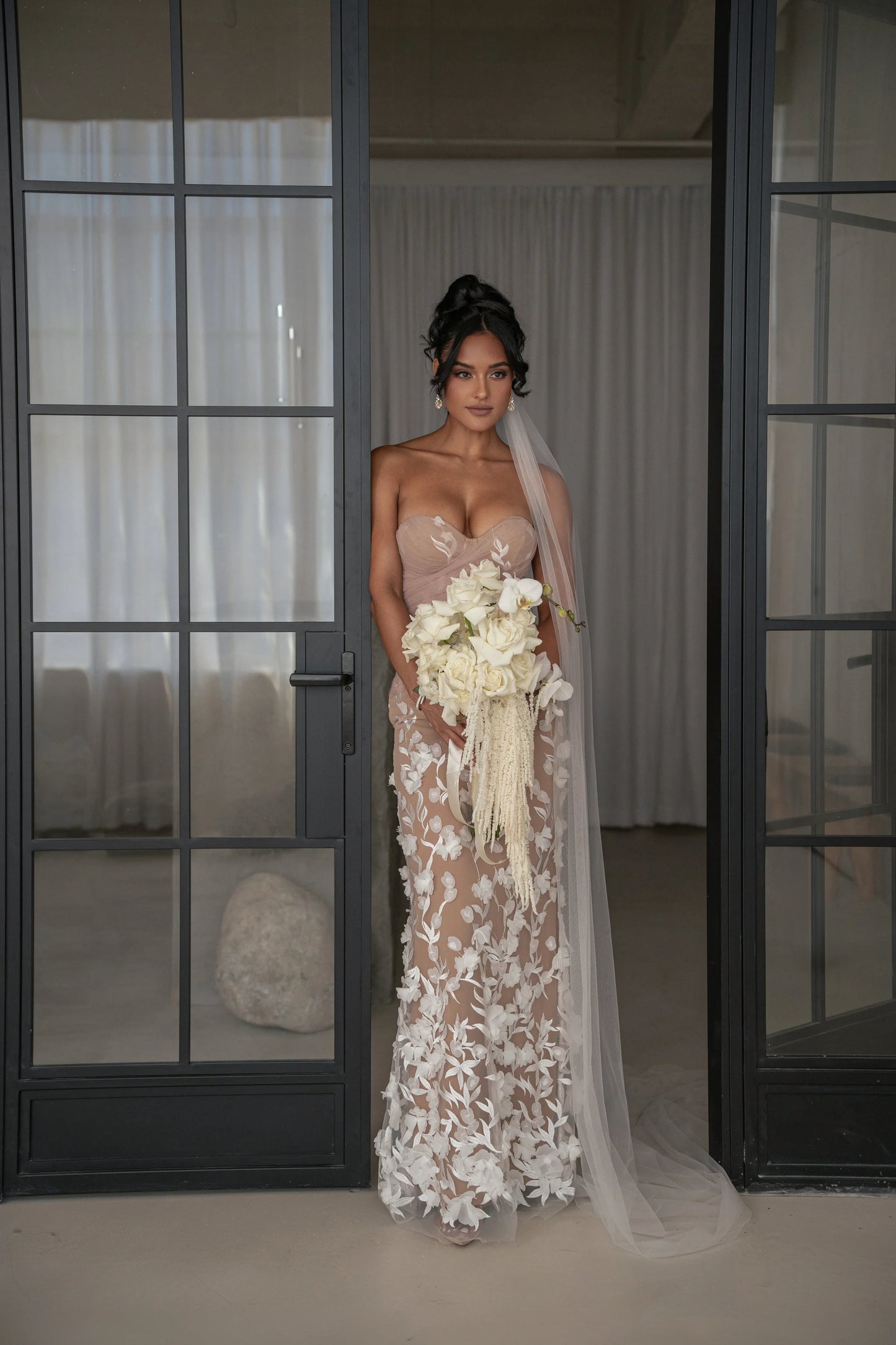 Robe de Soirée Everlasting Brodée Ivoire