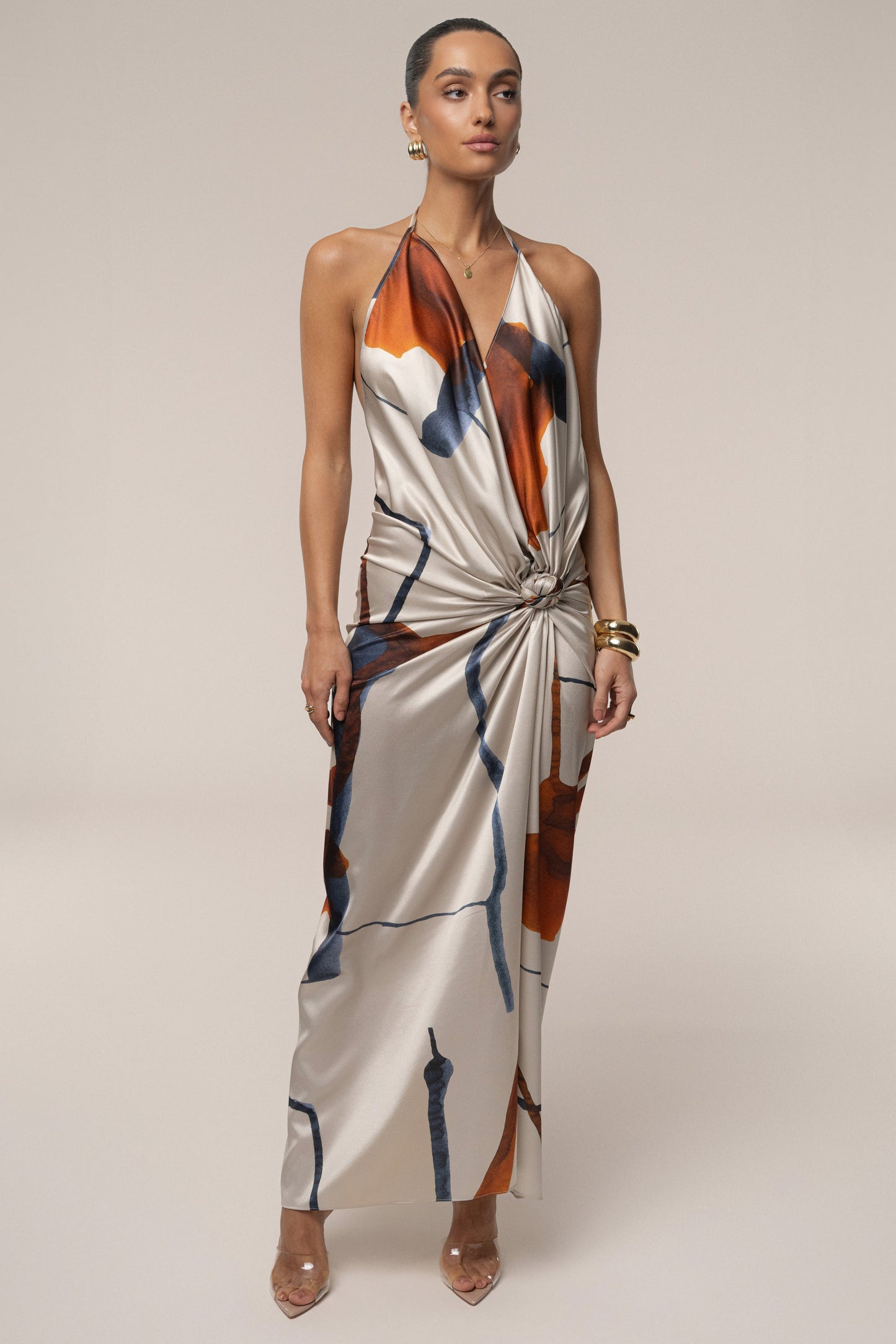 ROBE MIDI SATINÉE MALIBU IVOIRE