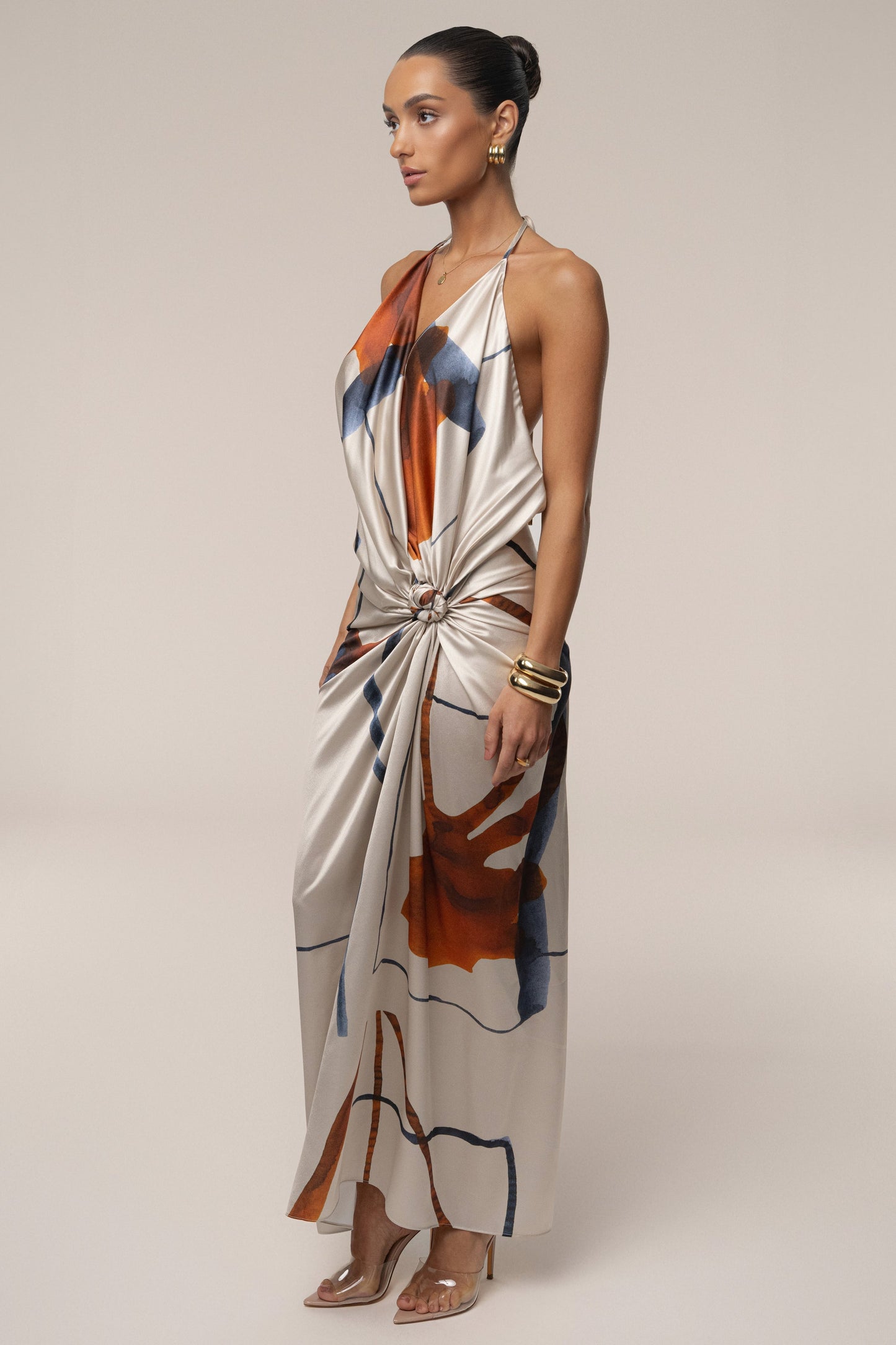 ROBE MIDI SATINÉE MALIBU IVOIRE