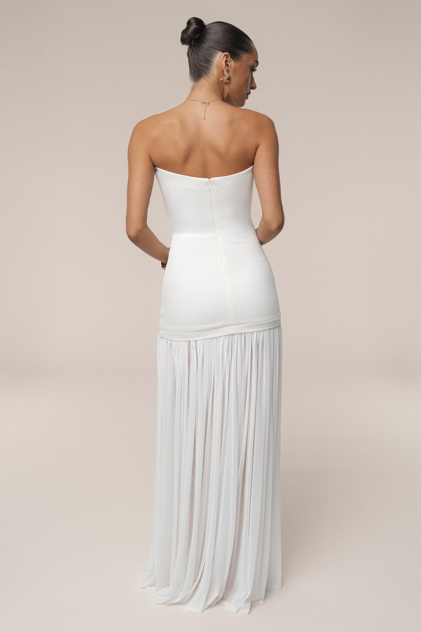 ROBE MAXI CIELO À CONTRASTES BLANCHE