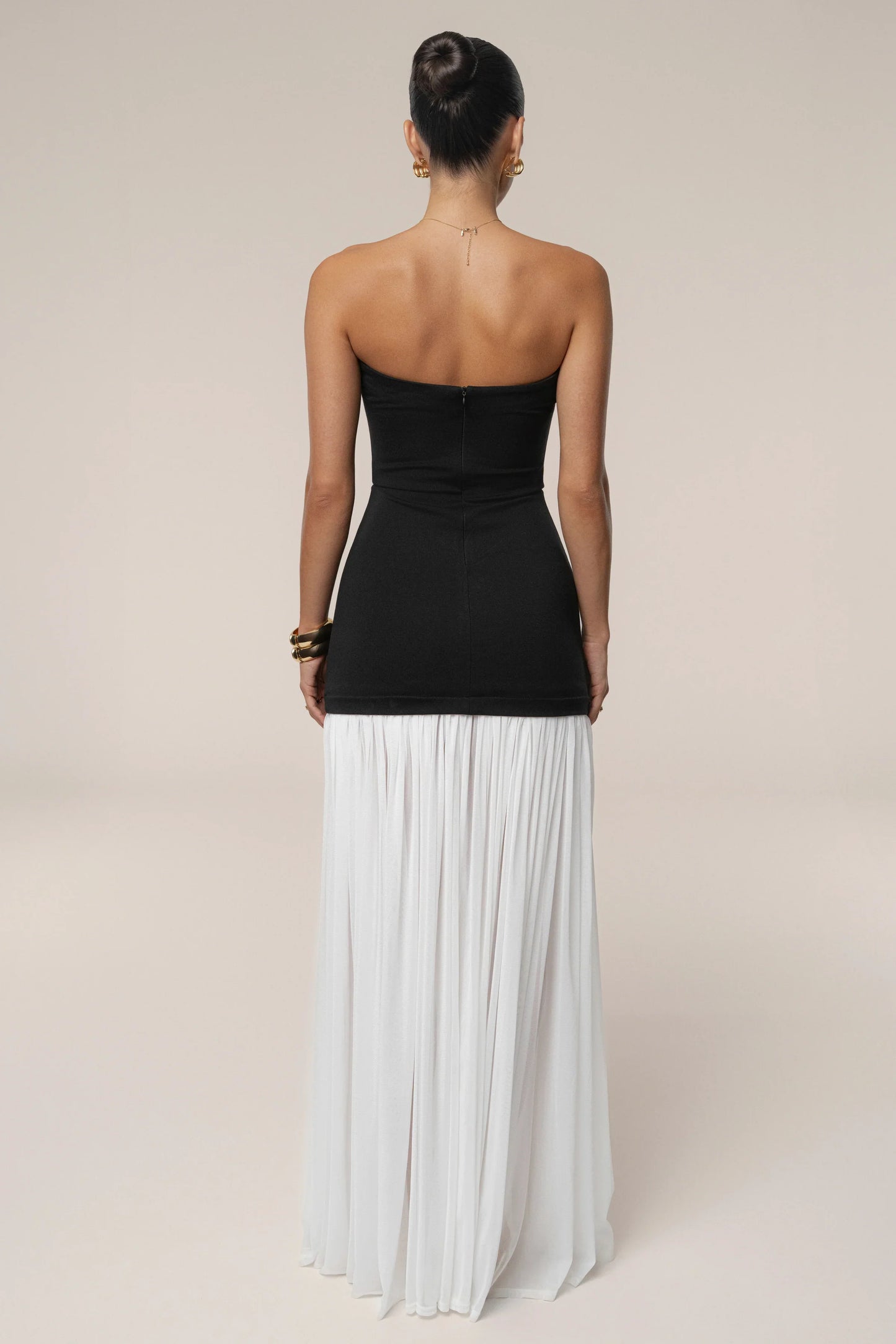 ROBE MAXI CIELO À CONTRASTES NOIRE