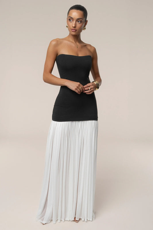 ROBE MAXI CIELO À CONTRASTES NOIRE