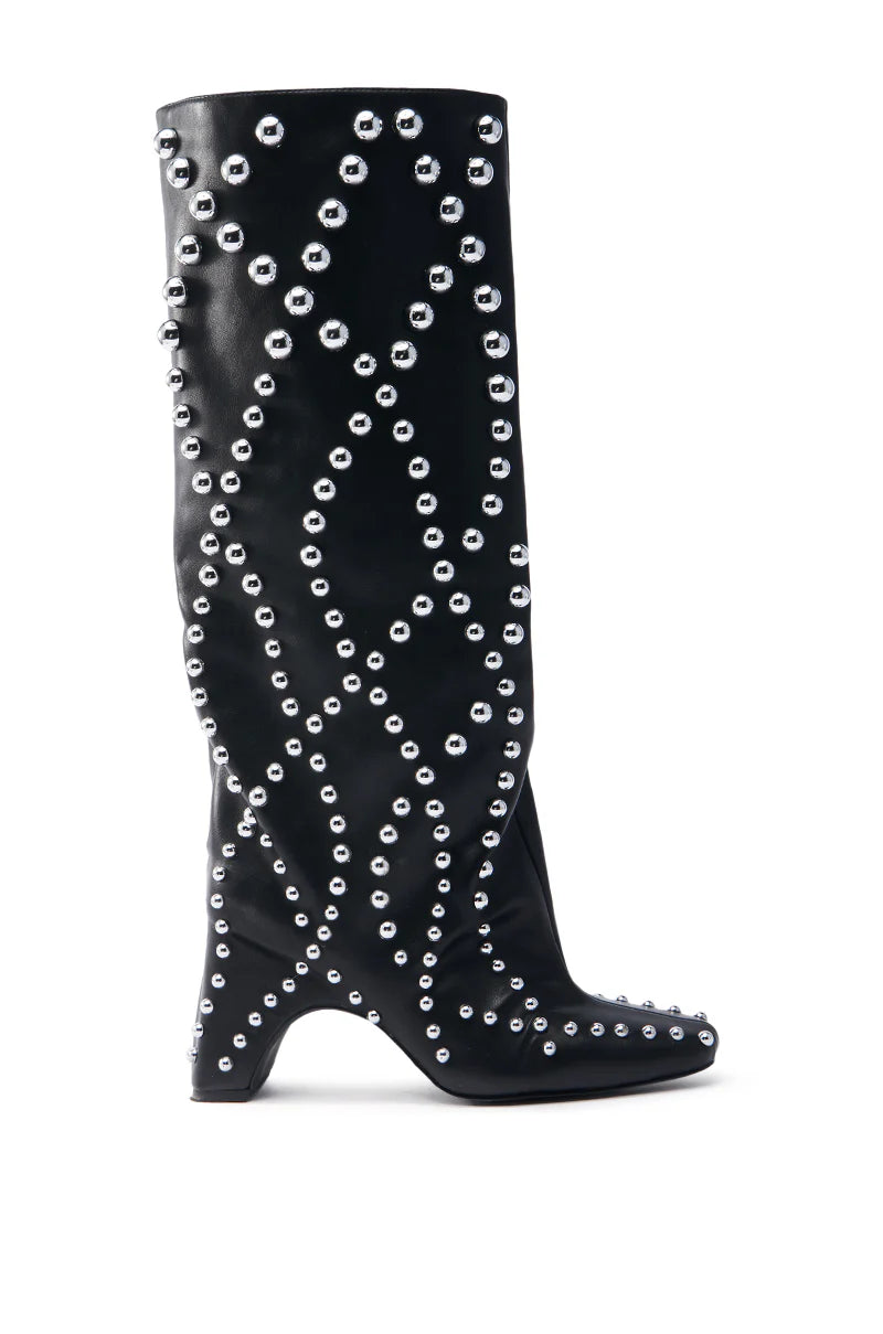Bottes Noires Cloutées de Luxe