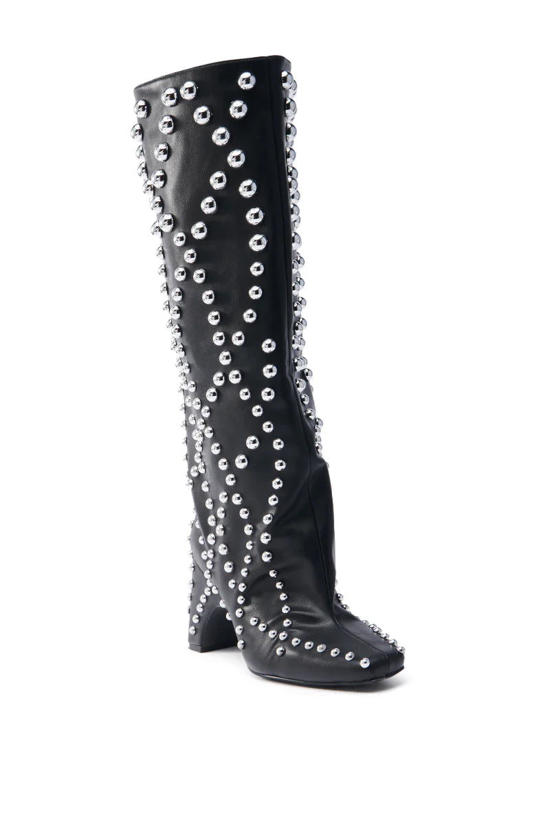 Bottes Noires Cloutées de Luxe