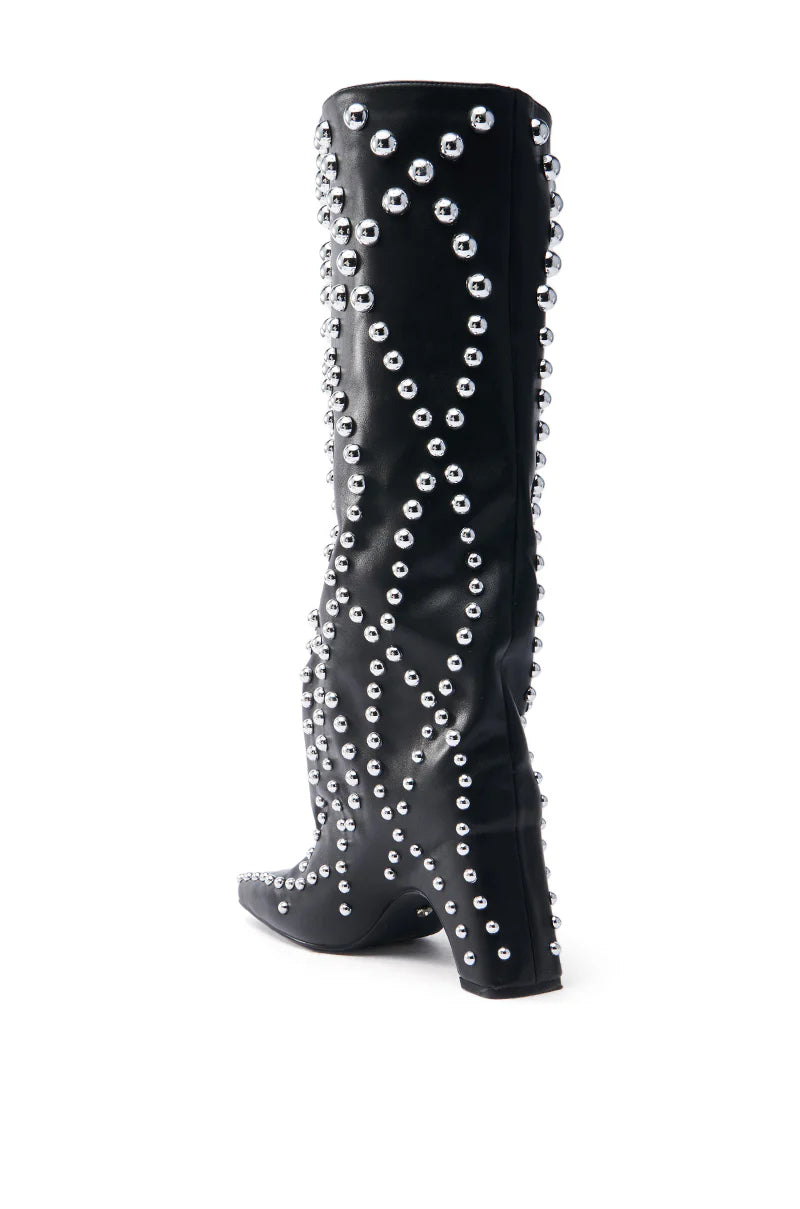 Bottes Noires Cloutées de Luxe