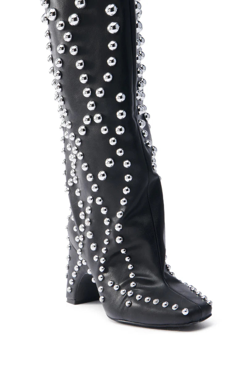 Bottes Noires Cloutées de Luxe
