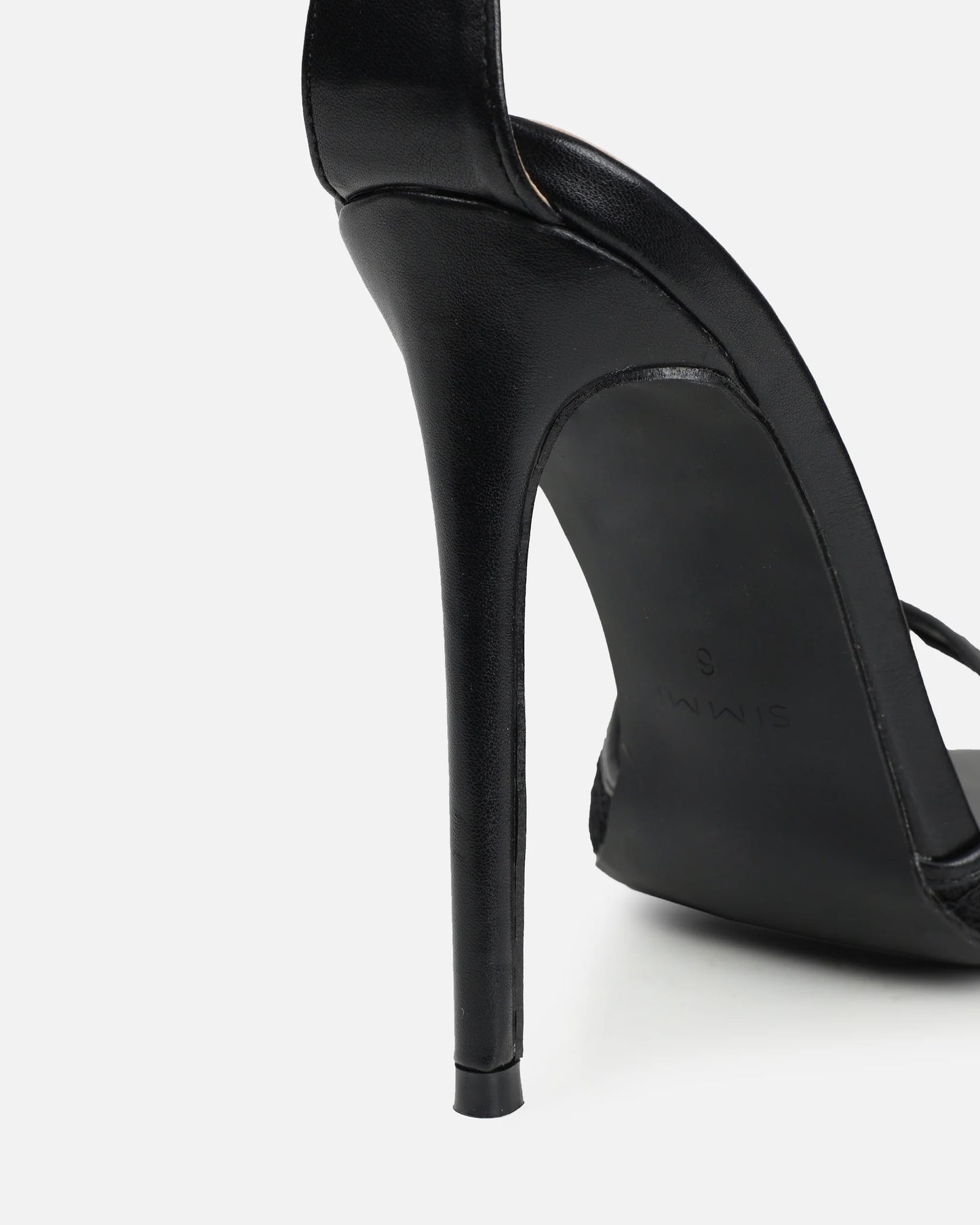 Sandales à Talon en Dentelle Noires