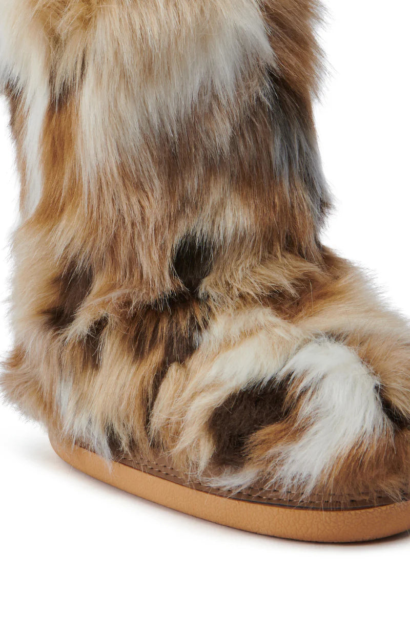 Bottines Plates 'Aspen' en Fausse Fourrure Marron