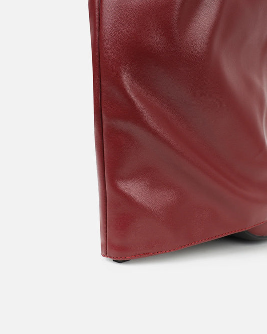 Bottes Bordeaux Plissées à Revers Hauteur Genou