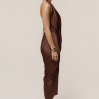 Luna Robe Drapée Dolce - Marron