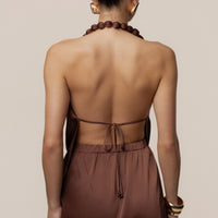 Luna Robe Drapée Dolce - Marron