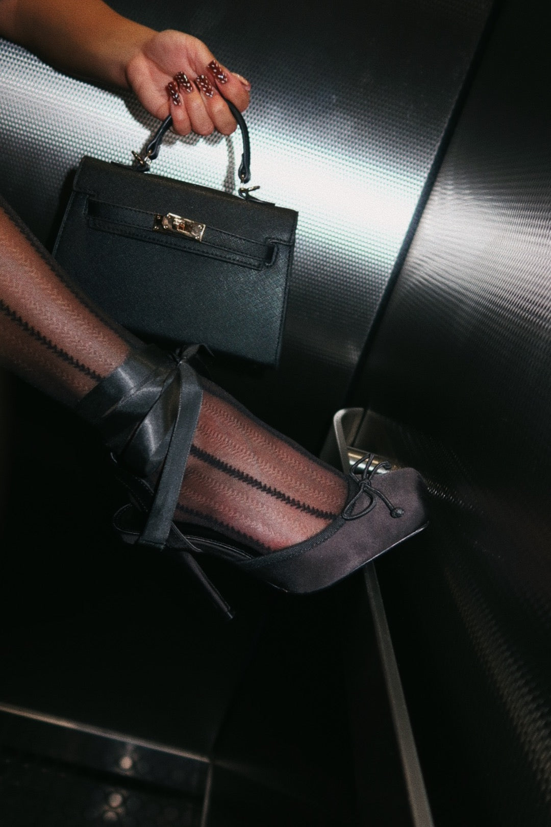 Cllaraa Talons à Lacets Style Ballerine - Noir