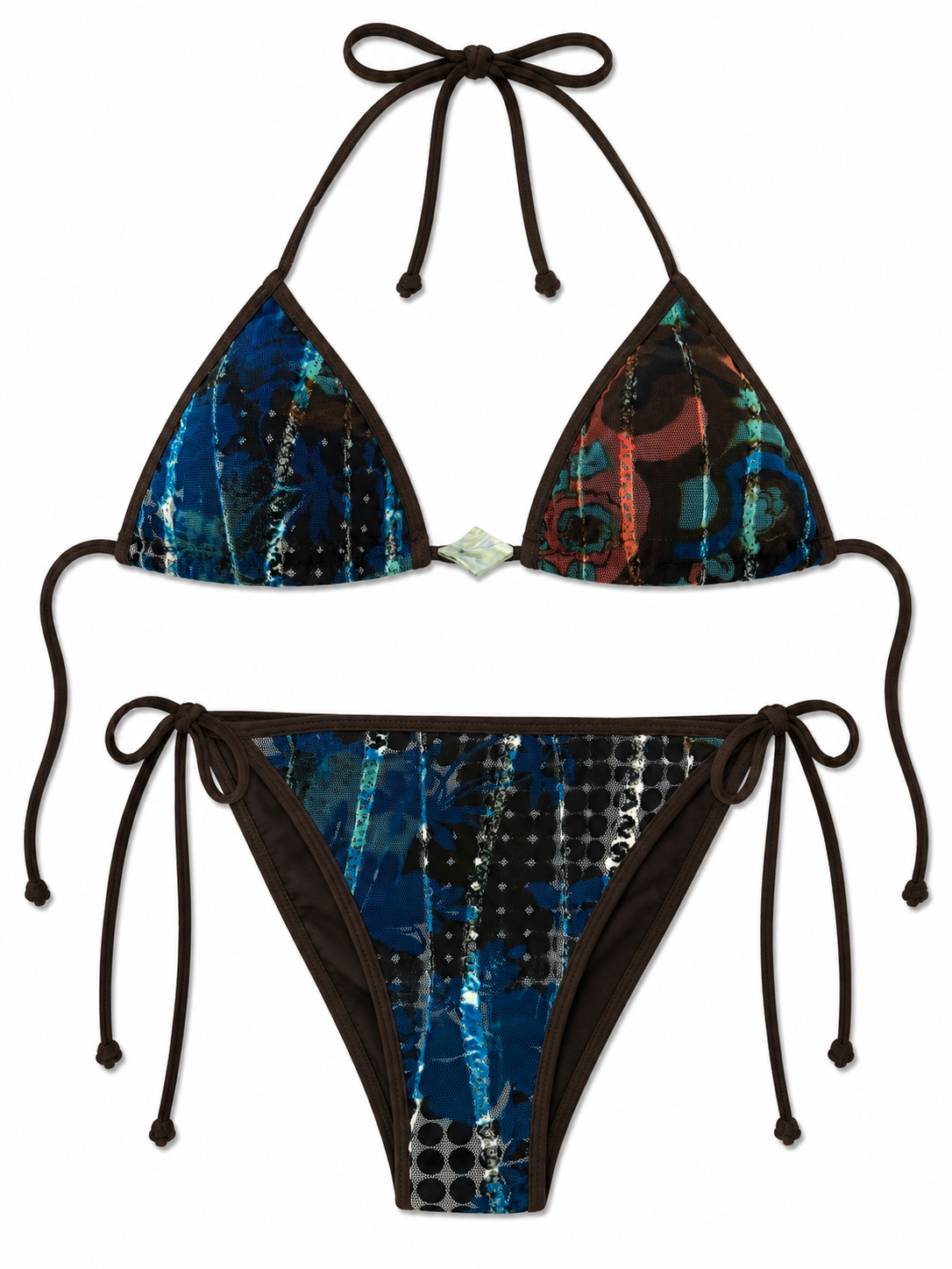 Copacabana - Ensemble Bikini (Bleu et Marron)