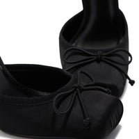 Cllaraa Talons à Lacets Style Ballerine - Noir