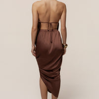 Luna Robe Drapée Dolce - Marron