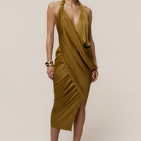 Luna Robe Drapée Dolce - Citron Vert