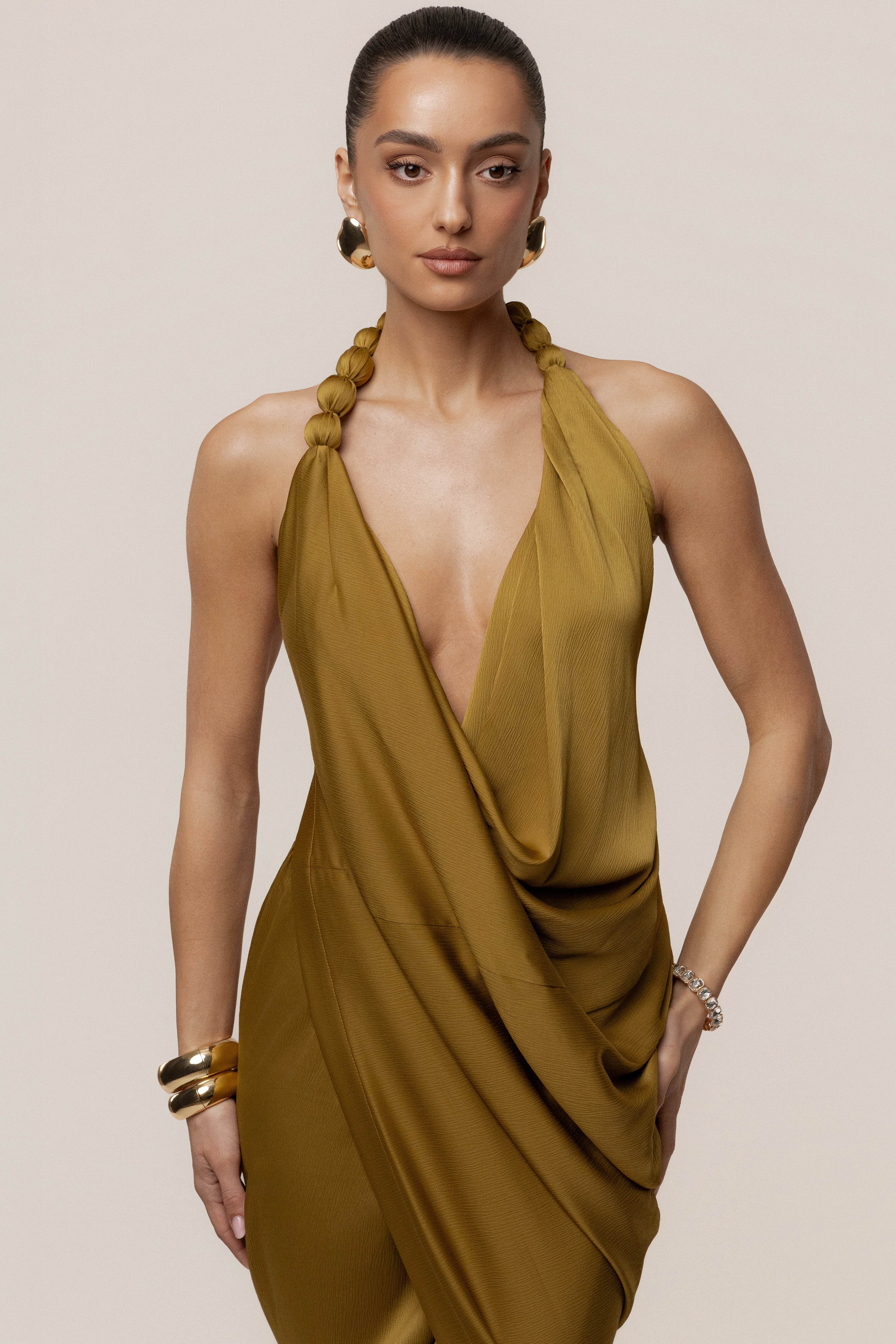 Luna Robe Drapée Dolce - Citron Vert