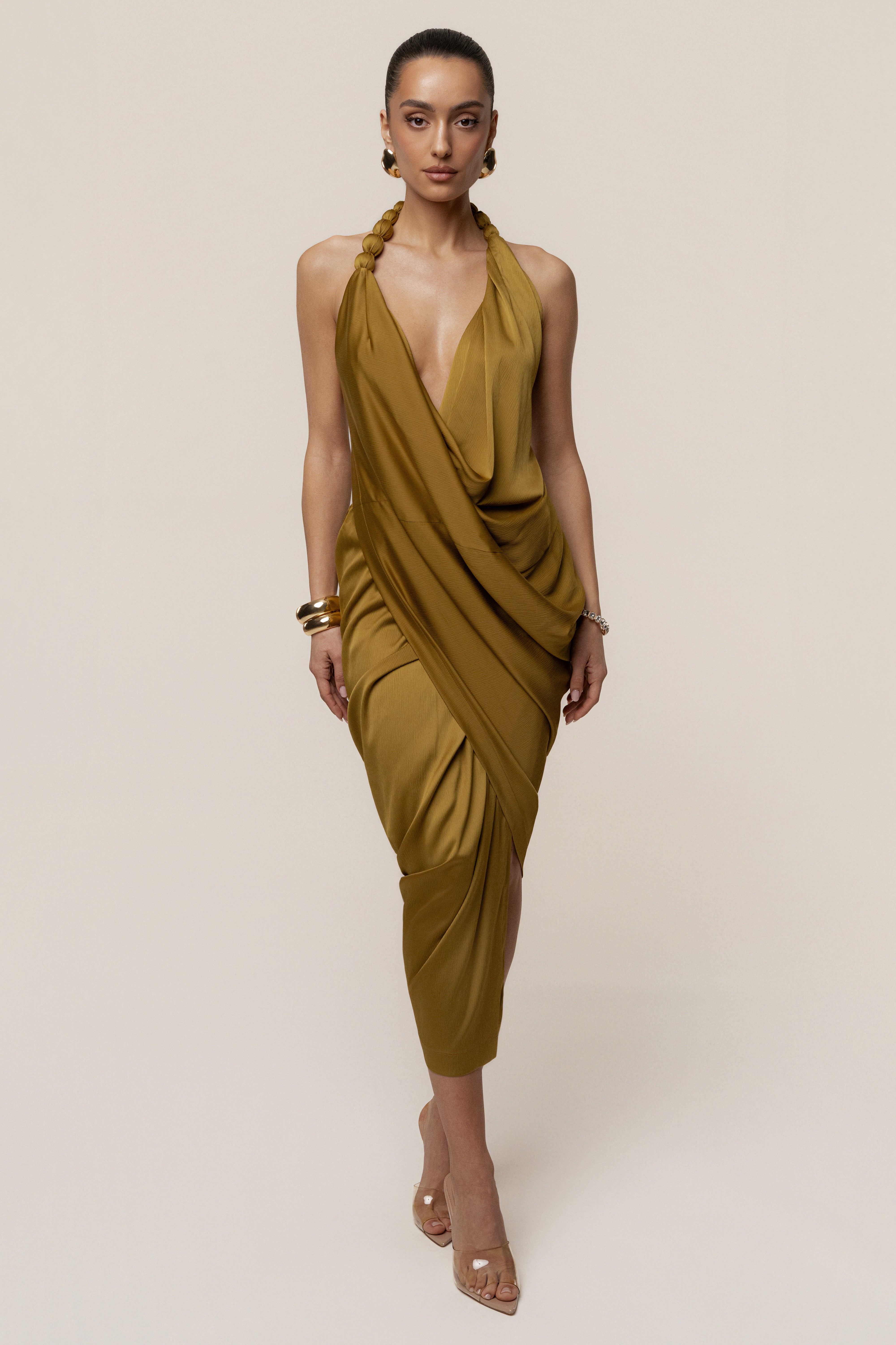 Luna Robe Drapée Dolce - Citron Vert
