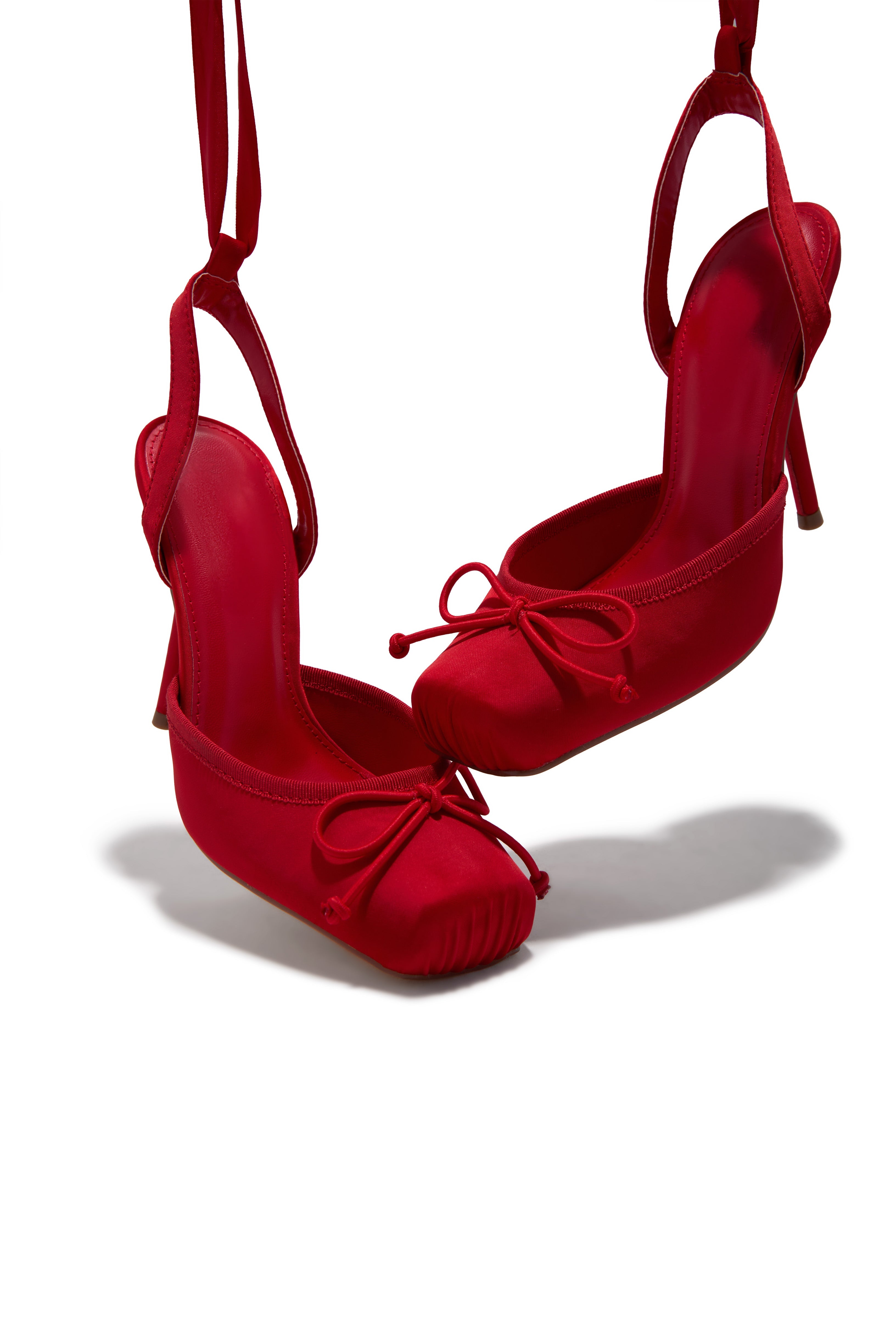 Cllaraa Talons à Lacets Style Ballerine - Rouge