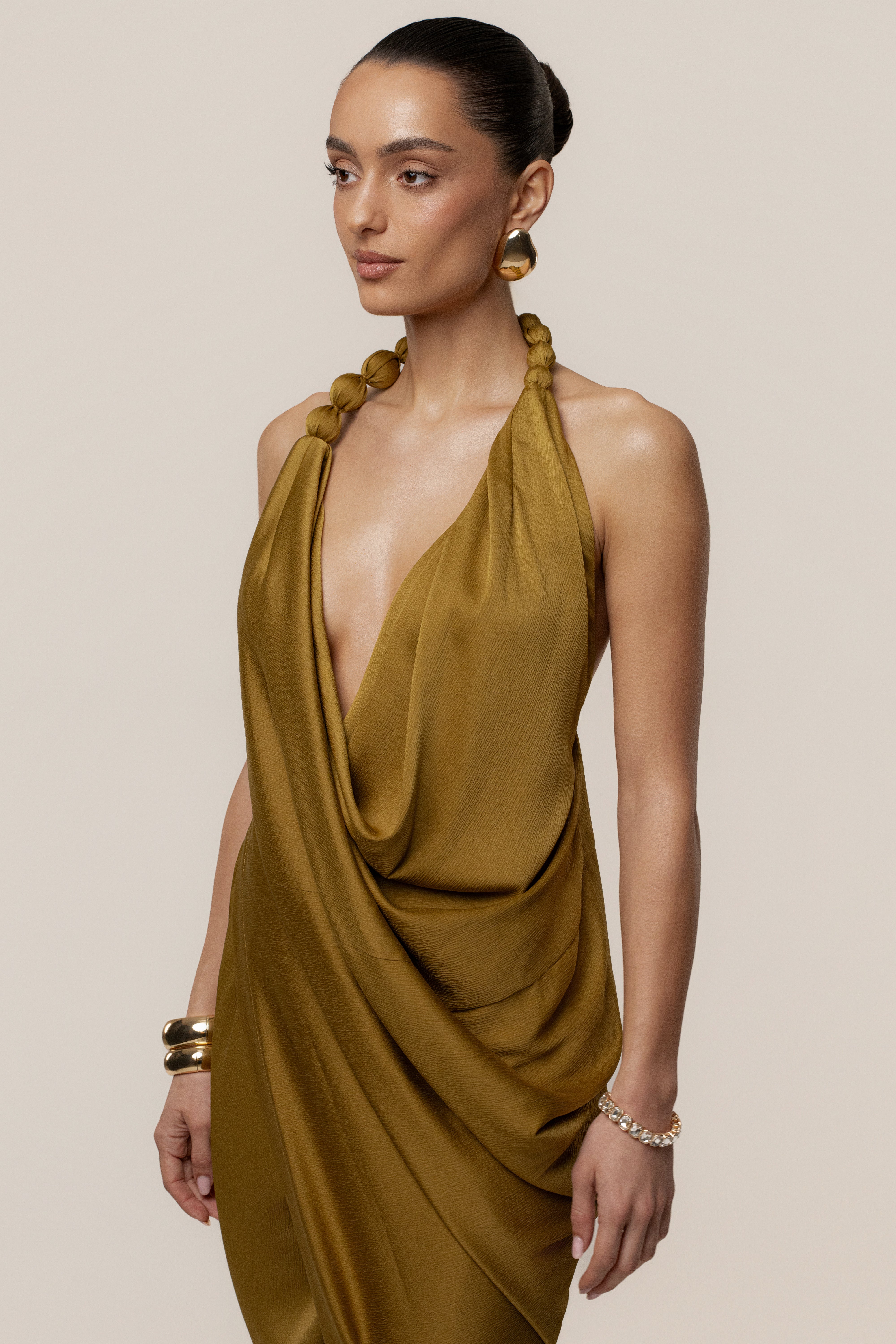 Luna Robe Drapée Dolce - Citron Vert