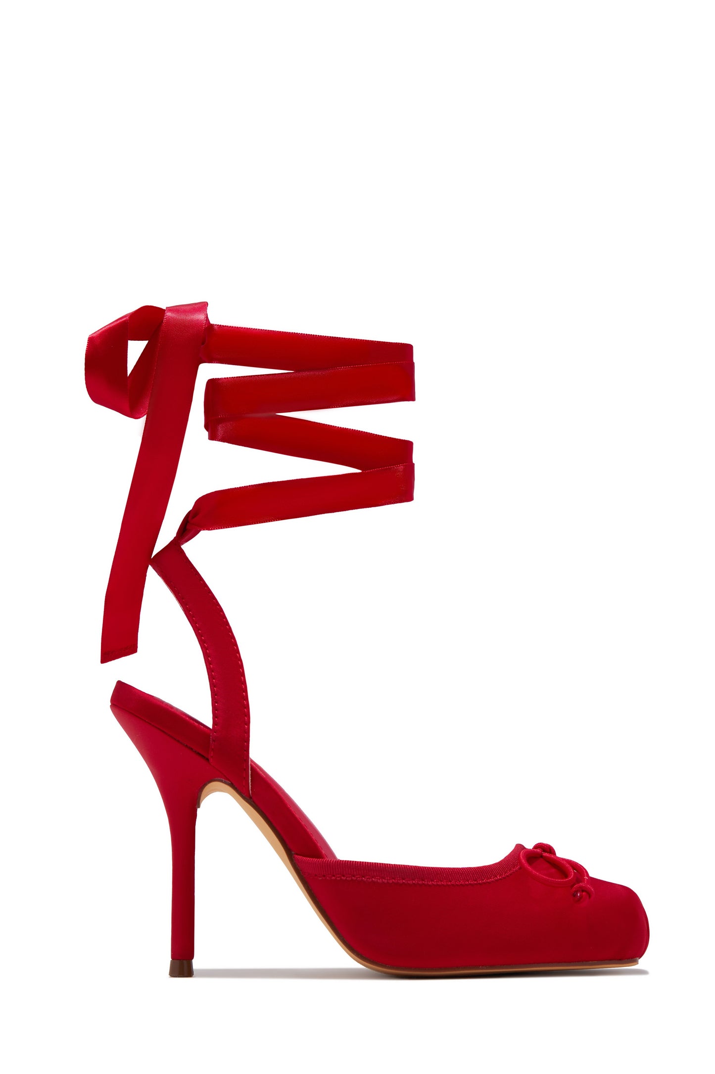 Cllaraa Talons à Lacets Style Ballerine - Rouge