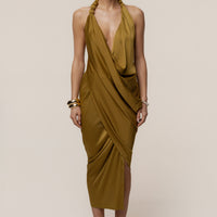 Luna Robe Drapée Dolce - Citron Vert