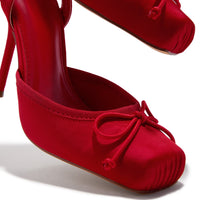 Cllaraa Talons à Lacets Style Ballerine - Rouge