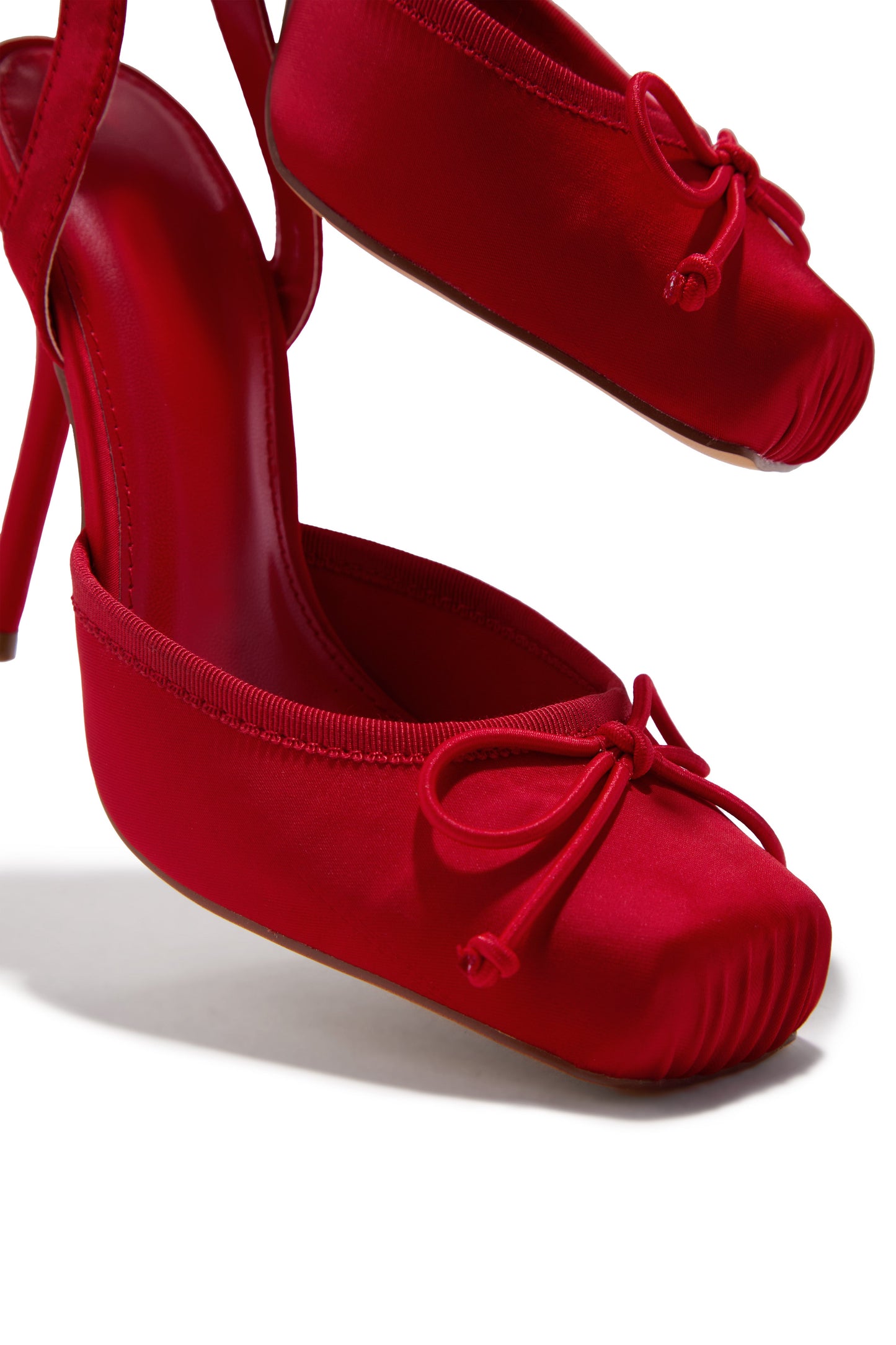 Cllaraa Talons à Lacets Style Ballerine - Rouge