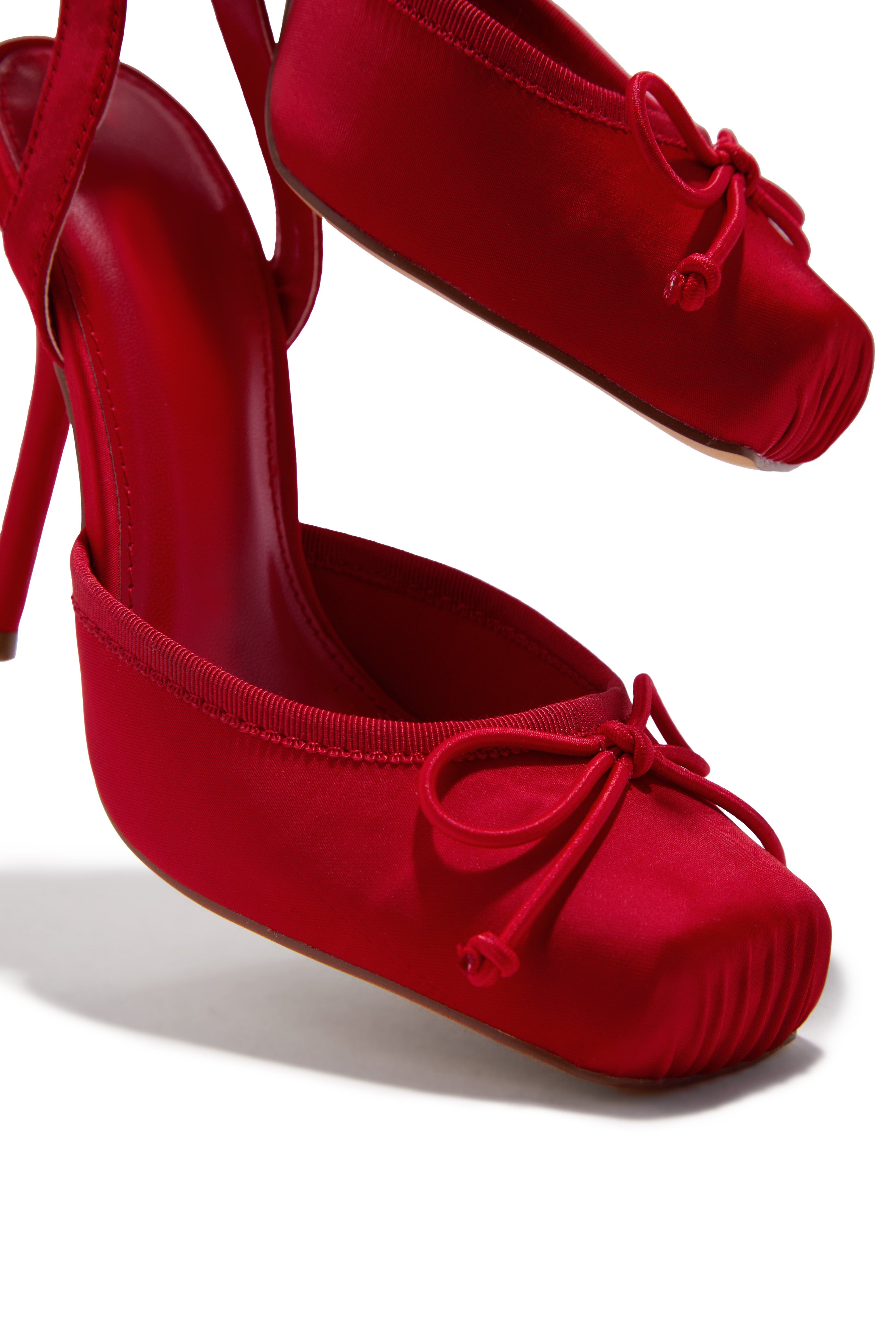 Cllaraa Talons à Lacets Style Ballerine - Rouge