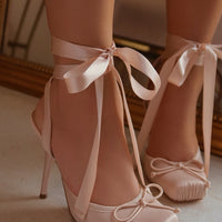 Cllaraa Talons à Lacets Style Ballerine - Nude