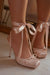 Cllaraa Talons à Lacets Style Ballerine - Nude