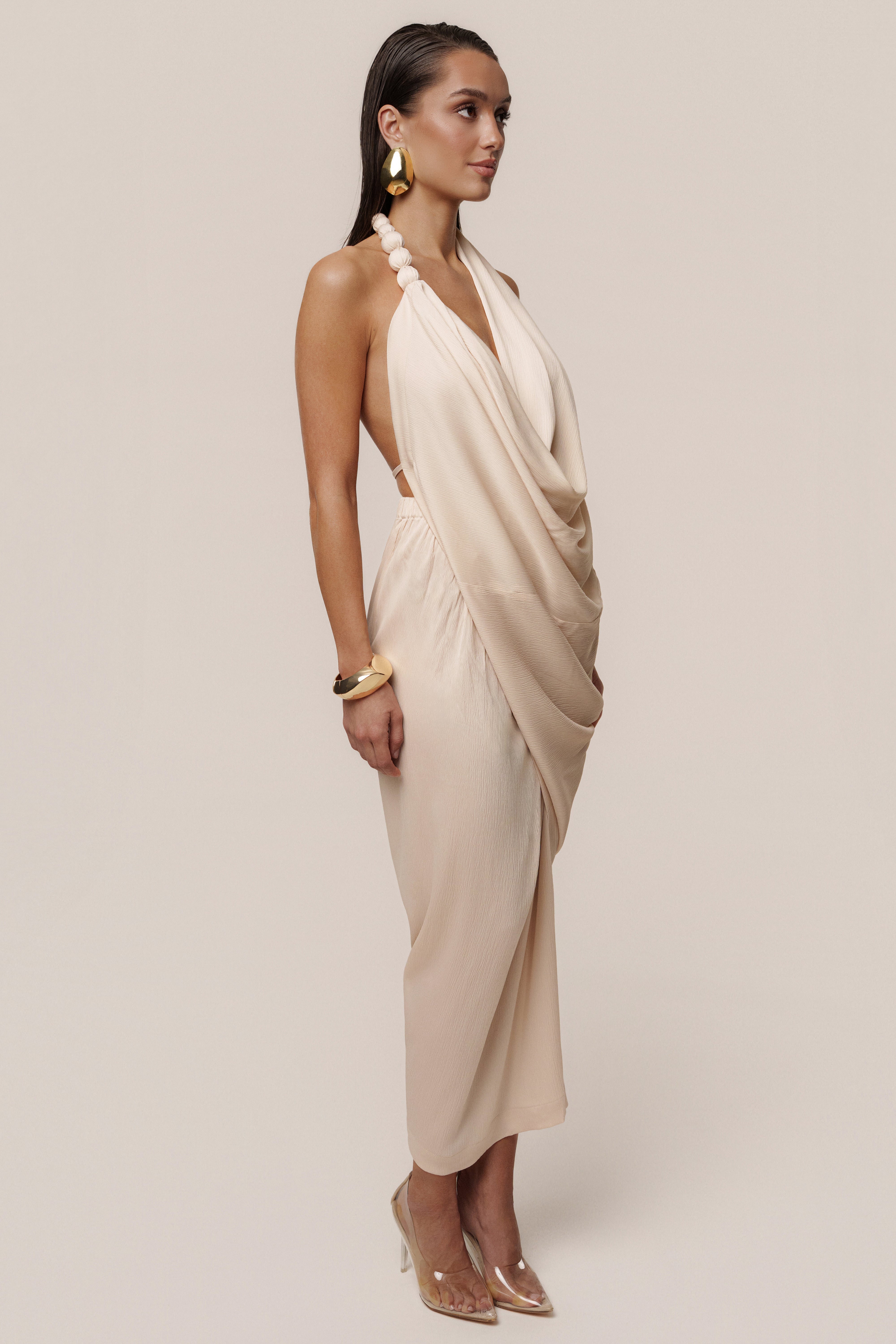 Luna Robe Drapée Dolce - Champagne