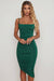 Aurelia Robe Midi Moulante Froncée à Col Bénitier - Vert