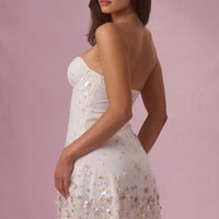 Gaia Robe Mini Bandeau Ornée - Ivoire