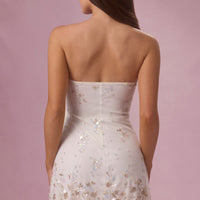 Gaia Robe Mini Bandeau Ornée - Ivoire